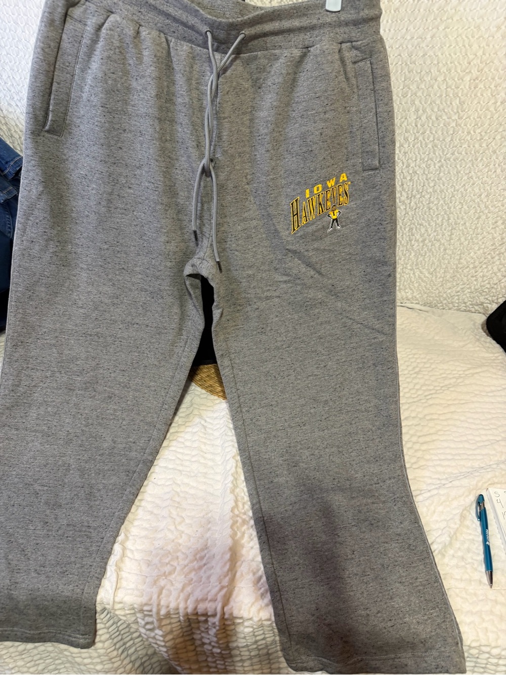 Livi Active Grey Men's Jogger Sweatpants with Iowa Hawkeyes Logo